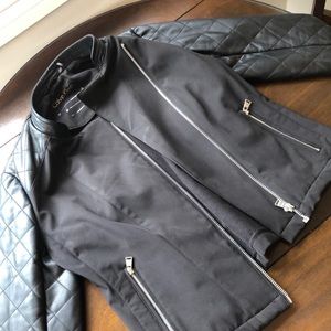 Waterproof Calvin klein black faux leather jacket.